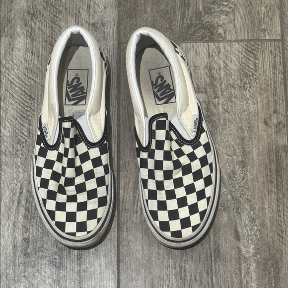 Vans Black and White Checkerboard Slip-Ons - Picture 2 of 8